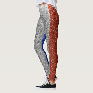 Glitzer Französisch Flagge Paris Frankreich Mode S Leggings