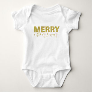 Glitzer Frohe Weihnachten Baby Strampler