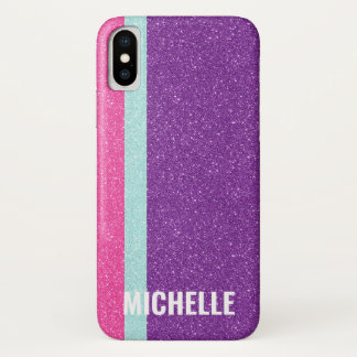 Glitzer Fuchsia Aqua Lila| Girly Lady Boss Case-Mate iPhone Hülle