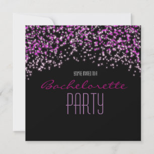 Glitzer Funkeln Schwarz Rosa Glamouröse Party-Einl Einladung