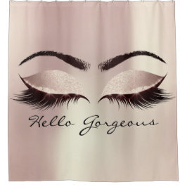 Glitzer Funkelnd Hallo Schöne Girly Pink Eyes Duschvorhang