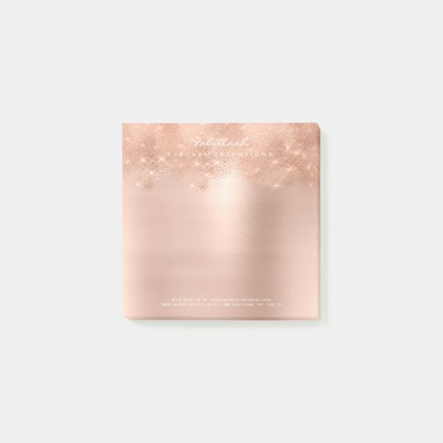 Glitzer Funkelnd Haut Rose Gold Pulver Weißglanz Post-it Klebezettel (Vorderseite)