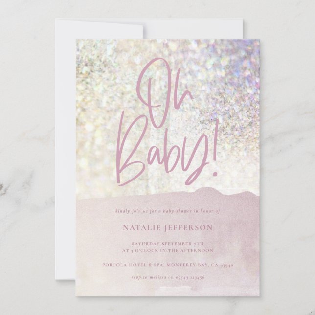 Glitzer funkelnd Klasse oh Baby! Party duschen (Vorderseite)