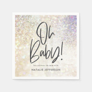 Glitzer funkelt auf Babydusche Party Serviette