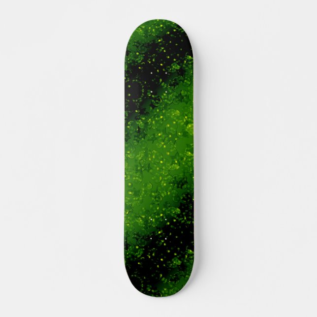 Glitzer funkelt nahtlos Konfetti grün leuchten Skateboard (Vorne)