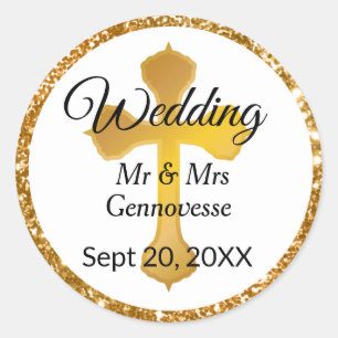 Glitzer für Aufkleber der Gold Cross-Gastgeschenk 