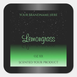 Glitzer für berufliche Schwarz- und Grüne Produktk Quadratischer Aufkleber