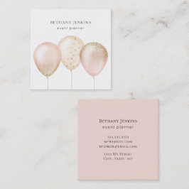 Glitzer für den einfachen Rosa- und Goldballon Quadratische Visitenkarte