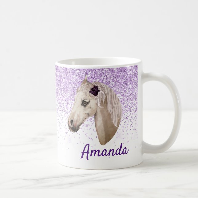 Glitzer für die Bezeichnung "Horse Lover Monogram" Kaffeetasse (Rechts)