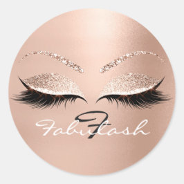 Glitzer für die weiße Monogramm Runder Aufkleber