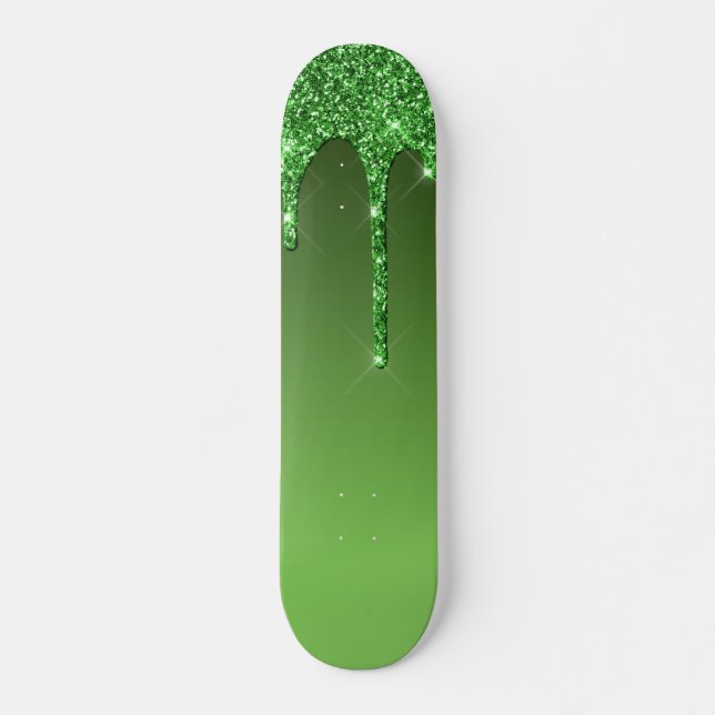 Glitzer für grünes Drillen Skateboard (Vorne)