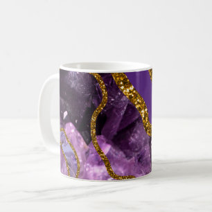 Glitzer für lila und Gold-Agate-Geode Kaffeetasse