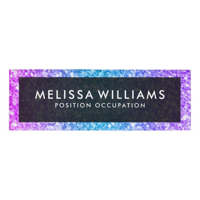 Glitzer für mehrfarbige Imitat Namenschild (Vorderseite)