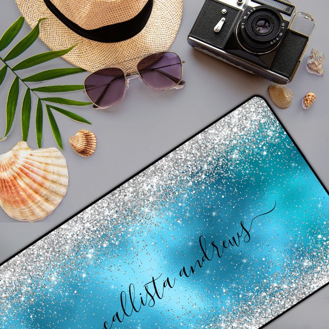 Glitzer für niedlich-blaue Imitate Schreibtischunterlage (Von Creator hochgeladen)