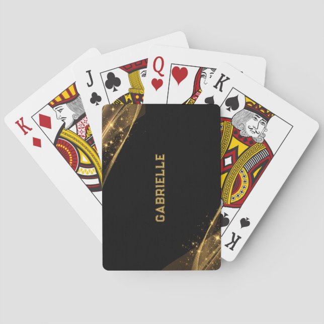 Glitzer für Schwarz und Gold Spielkarten (Rückseite)