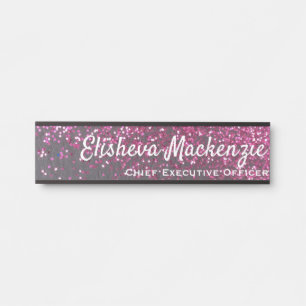 Glitzer für Schwarz und Rosa Girly Office - Türsch Türschild