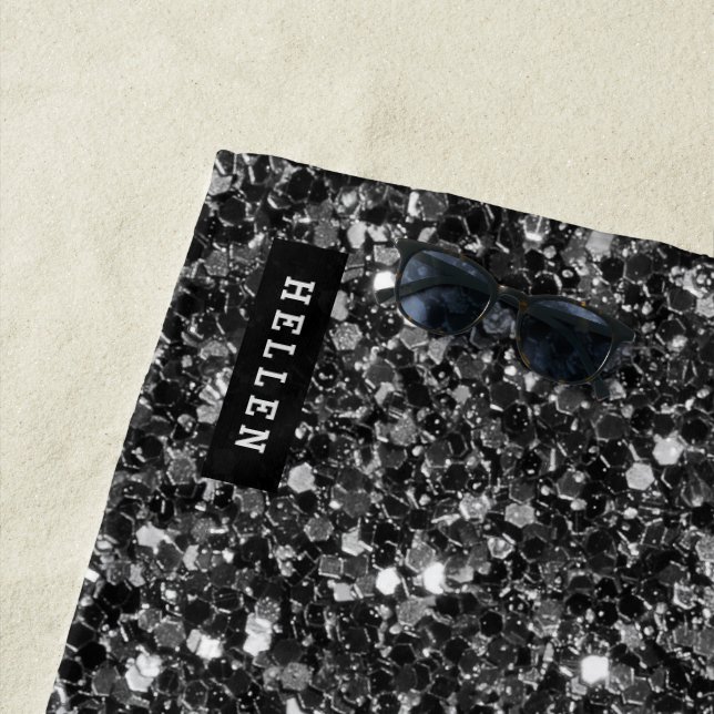 Glitzer für Schwarze Imitate Strandtuch (Beispiel)