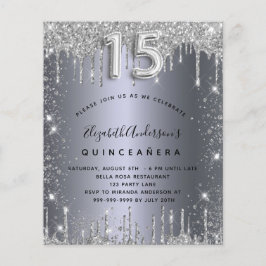 Glitzer für Silbermetall in Quinceanera Flyer