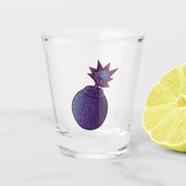 Glitzer Galaxy Bomb Schnapsglas (Vorderseite)