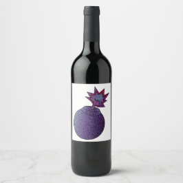 Glitzer Galaxy Bomb Weinetikett