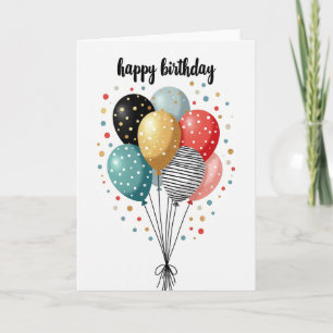 Glitzer-Geburtstags-Luftballon-Karte Karte