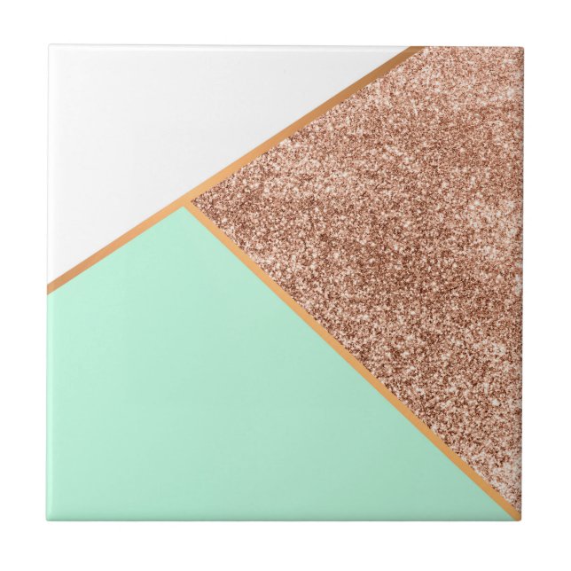 Glitzer Geometric Abstrakt Mosaic Fliese (Vorderseite)