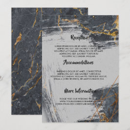 Glitzer Geometrisches Hochzeitsprogramm Einladung