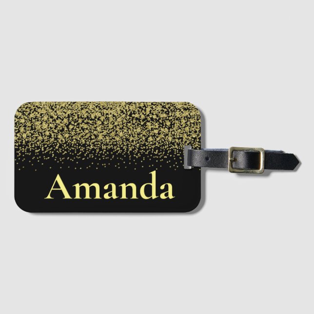 Glitzer Gepäckanhänger (Vorderseite (Horizontal))