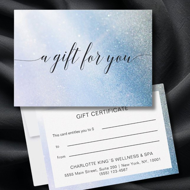 GLITZER-GESCHÄFTSBESCHEINIGUNG (GLITTER BUSINESS CERTIFICATE gift for you blue)