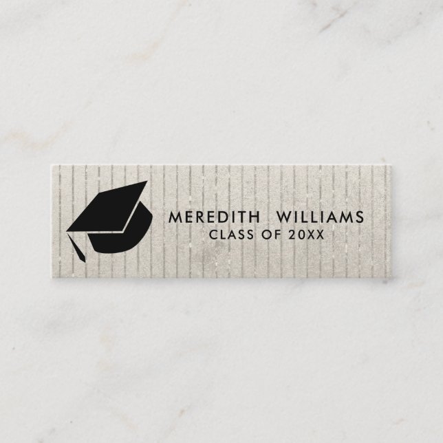 Glitzer Gestrippter Abschluss Mini Visitenkarte (Vorderseite)