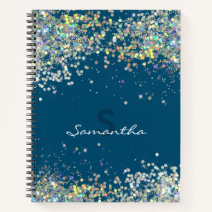 Glitzer Girly Individuelle Name Monogram Notizbuch