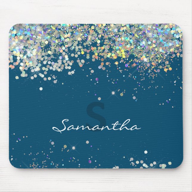Glitzer Girly Individuelle Name Mousepad (Vorne)