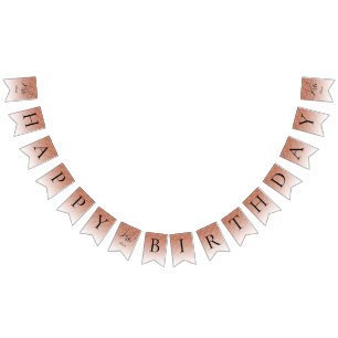 Glitzer Glam Sweet 16 Rose Gold Glitzer Geburtstag Wimpelkette
