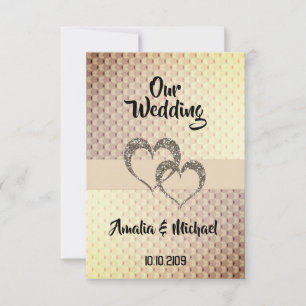 Glitzer glänzen zwei Herzen Hochzeit Liebe perso Einladung