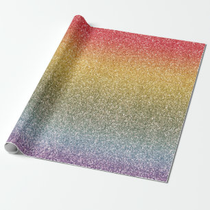 Glitzer Glitz Rainbow Geschenkpapier