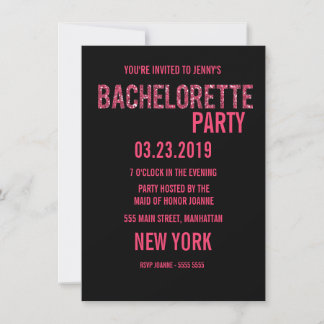 Glitzer Glitz Typografie Bachelorette Einladung
