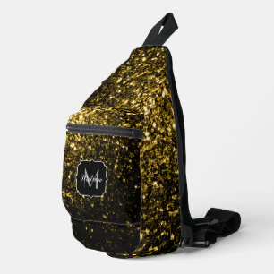 Glitzer-Glitzern für Gold-Imitate Crossbody Bag