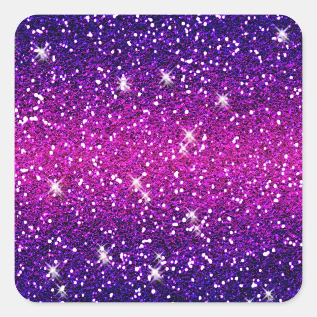 Glitzer Glitzern Lila Rosa Textur Quadratischer Aufkleber (Vorderseite)