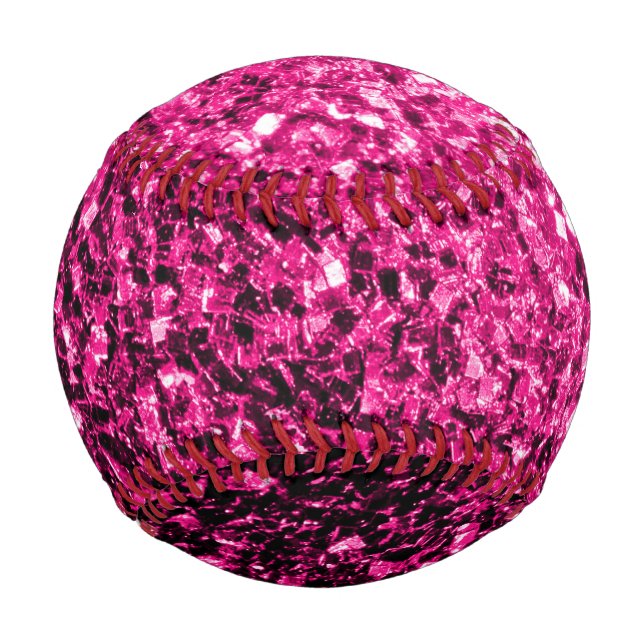 Glitzer-Glitzern mit heißen rosa Imitaten Baseball (Vorderseite)