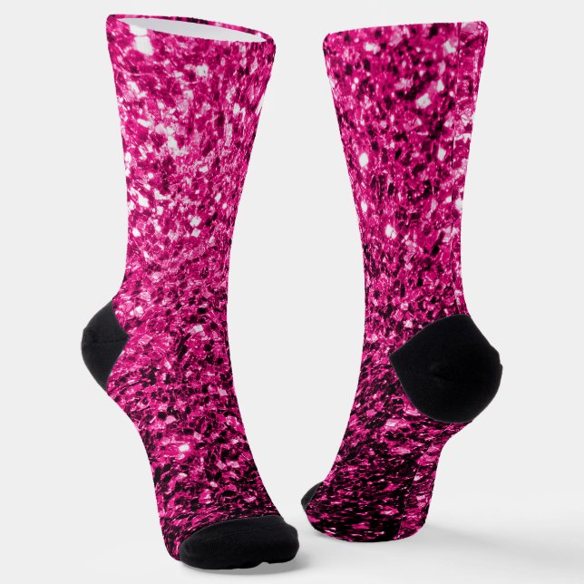 Glitzer-Glitzern mit heißen rosa Imitaten Socken (Gewinkelt)