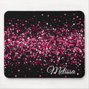 Glitzer Glitzern rosa schwarz glamourös Design Mousepad