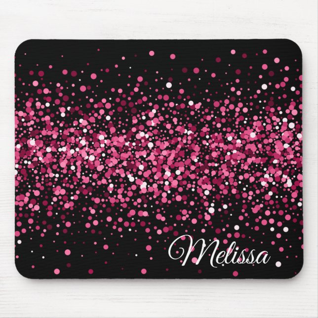 Glitzer Glitzern rosa schwarz glamourös Design Mousepad (Vorne)