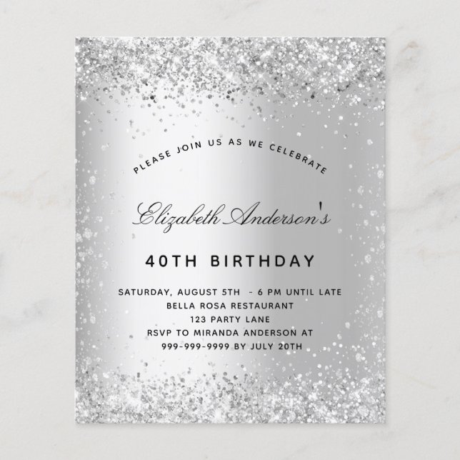 Glitzer-Glitzern zum Geburtstag Flyer (Vorne)