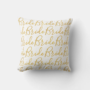 Glitzer Gold Bride Wedding Kissen