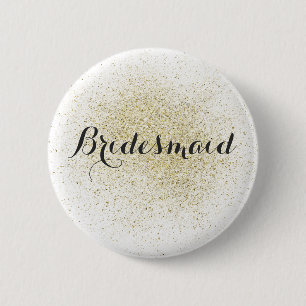 Glitzer Gold Bridesmaid Button