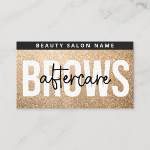 Glitzer Gold Brows Aftercare PMU Knochenanleitung Visitenkarte