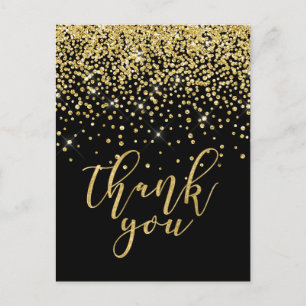 Glitzer gold Dankeschön Karte
