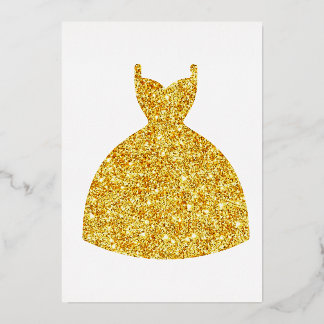 Glitzer Gold Dress Folieneinladung