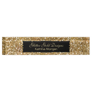 Glitzer Gold Elegance Namensplakette