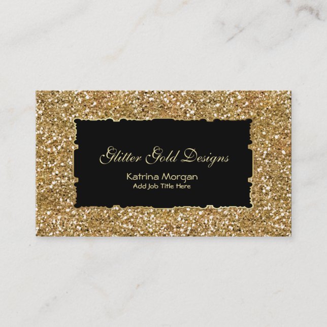 Glitzer Gold Elegante Business Cards Visitenkarte (Vorderseite)